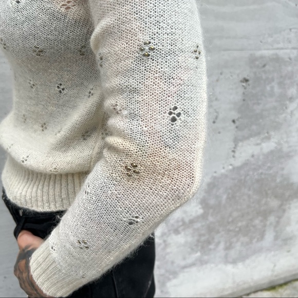 MAJE/Preowned Women's Mohair Wool Blend Crew Neck Sweater Long Sleeve sz 1 - Picture 6 of 10